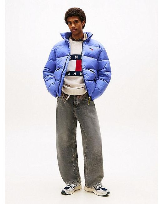 Tommy Hilfiger Waterafstotend Relaxed Crinkle-Pufferjack in het Blue voor heren