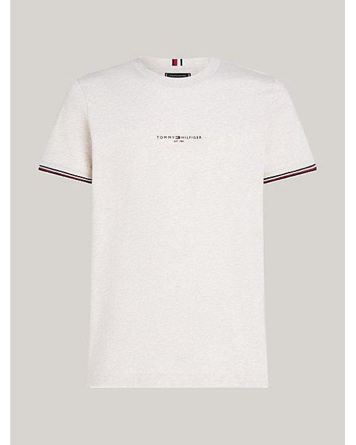 Tommy Hilfiger Slim Fit T-Shirt mit Kontrast-Detail und Logo in White für Herren
