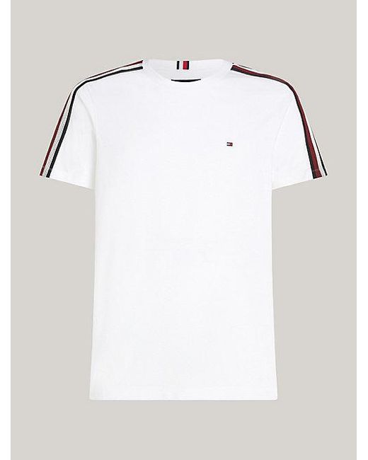 Tommy Hilfiger T-shirt Met Signature-streep Met Schaduw in het White voor heren