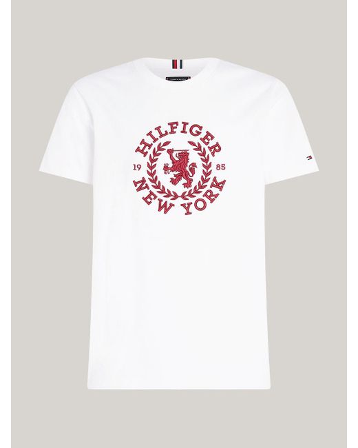 T-shirt oversize en jersey à blason Tommy Hilfiger pour homme en coloris White