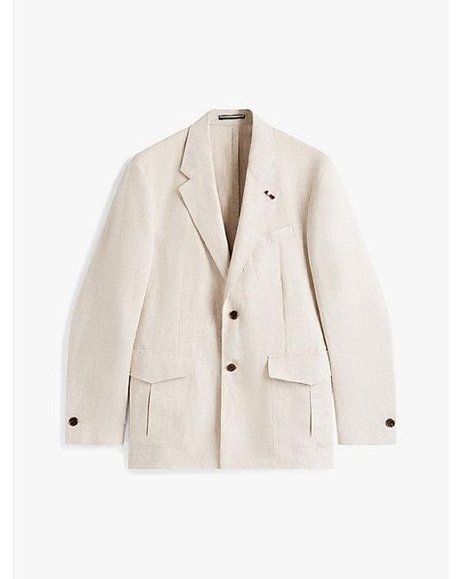 Tommy Hilfiger Single-Breasted Blazer Van Puur Linnen in het Natural voor heren