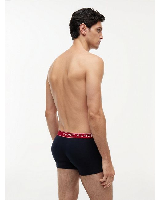 Tommy Hilfiger Blue 3-Pack Essential Logo Waistband Trunks for men