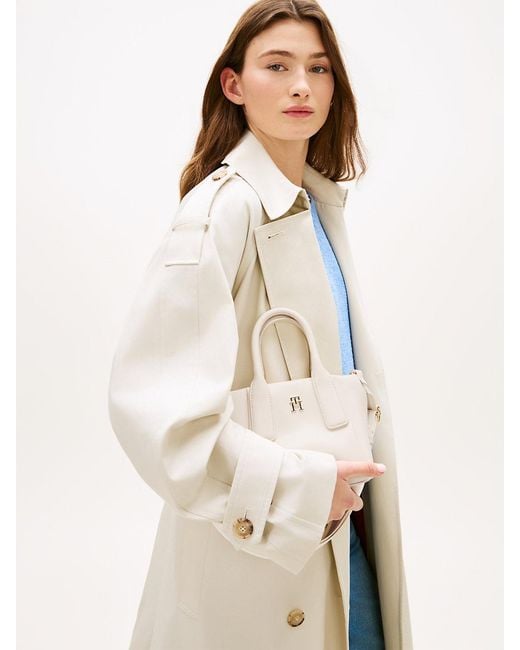 Tommy Hilfiger Natural Essential Metallic Logo Crossbody Tote Bag