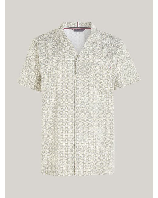 Tommy Hilfiger Natural Th Monogram Short Sleeve Pyjama Shirt for men