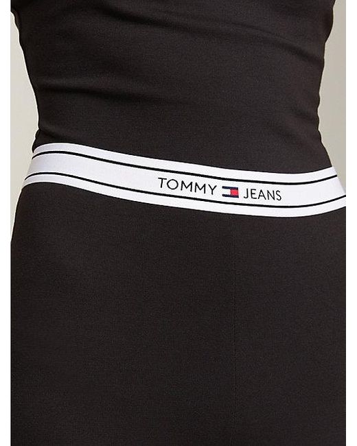 Tommy Hilfiger Lange Leggings mit Logo am Taillenbund in Schwarz | Lyst DE