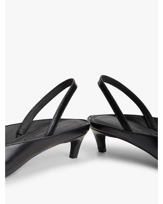 Tommy Hilfiger White Leather Kitten Heel Slingbacks