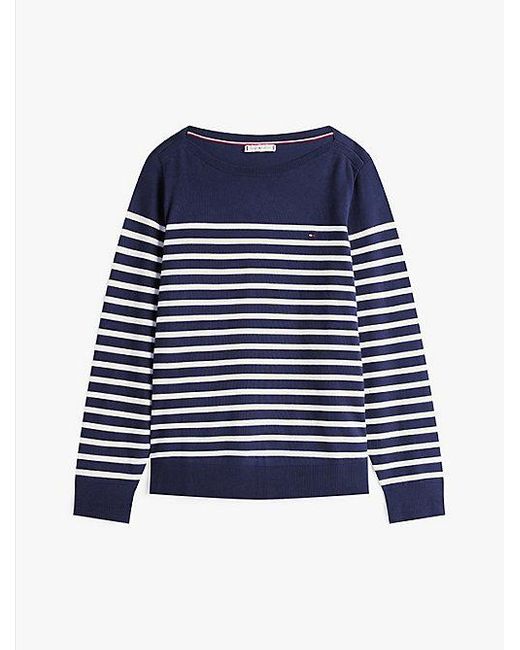 Tommy Hilfiger Blue Curve Feinstrick-Pullover Aus Jersey