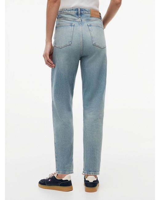 Tommy Hilfiger Blue Ultra High Rise Tapered Mom Jeans