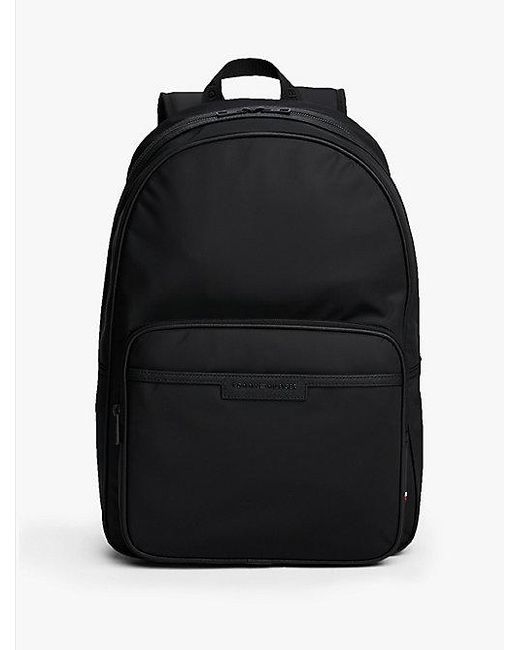 Tommy Hilfiger Rucksack Mit Gleichfarbigem Logo Aus Metall in Black für Herren