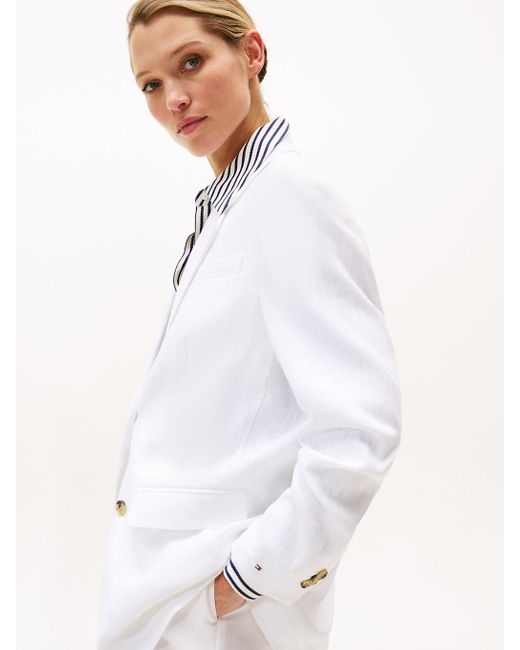 Blazer Monopetto Relaxed Fit di Tommy Hilfiger in White