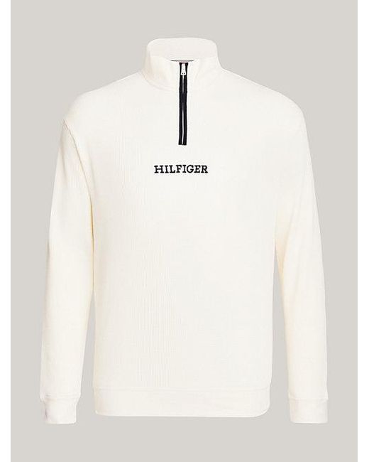 Tommy Hilfiger Plus Hilfiger Monotype Lounge-sweatshirt in het Natural voor heren