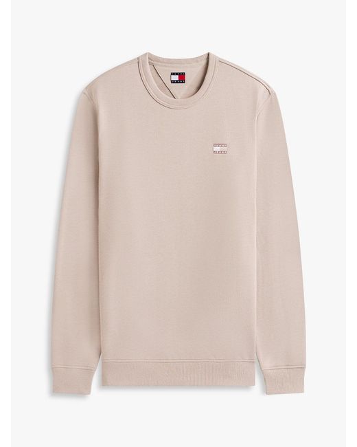 Tommy Hilfiger Natural Tommy Badge Terry Crew Neck Sweatshirt for men