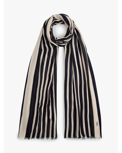 Tommy Hilfiger Black Chic Th Monogram Rectangular Scarf