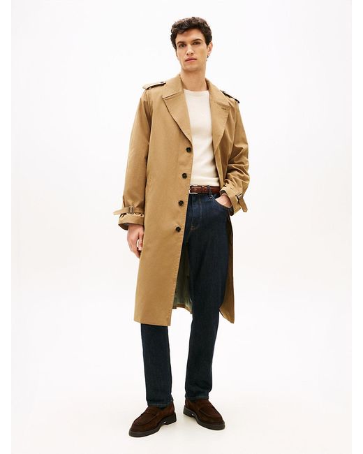 Tommy Hilfiger Metallic Smart Casual Crinkle Relaxed Trench Coat for men