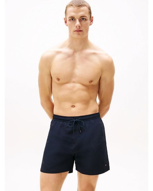 Tommy Hilfiger Blue Flag Embroidery Mid Length Swim Shorts for men