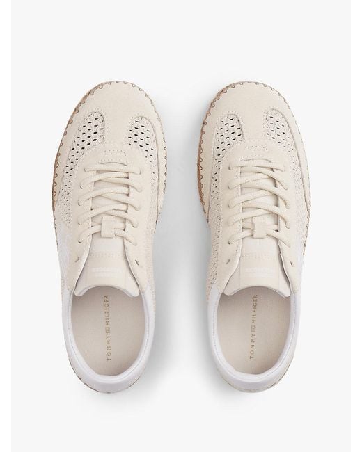 Tommy Hilfiger White Logo Rope Midsole Knit Trainers