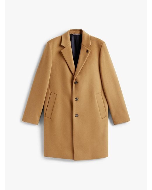 Tommy Hilfiger White Smart Casual Wool Blend Single Breasted Coat for men