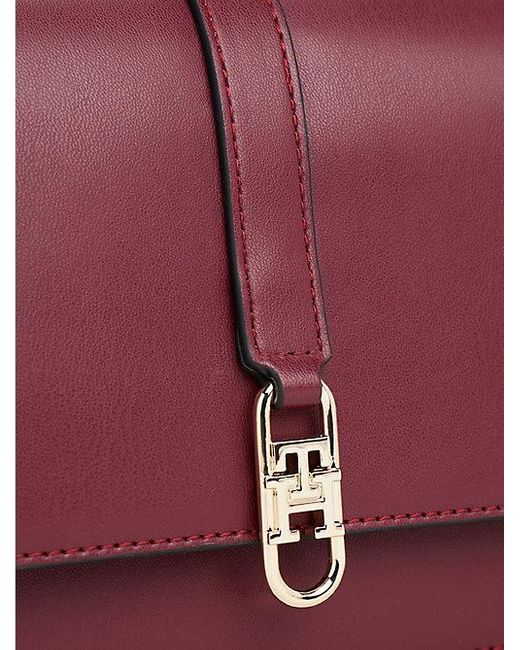 Tommy Hilfiger Crossbodytas Met Flap En Th-Monogram in het Purple