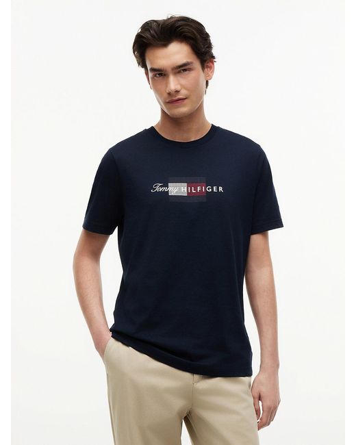 Tommy Hilfiger Blue Flag Graphic Jersey T-Shirt for men