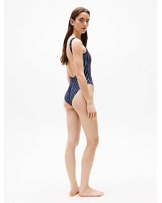 Tommy Hilfiger Blue Badeanzug Mit Print