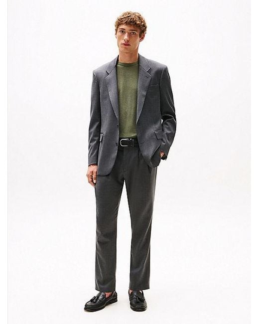 Tommy Hilfiger Single-Breasted Blazer Van Wolmix Twill in het Gray voor heren