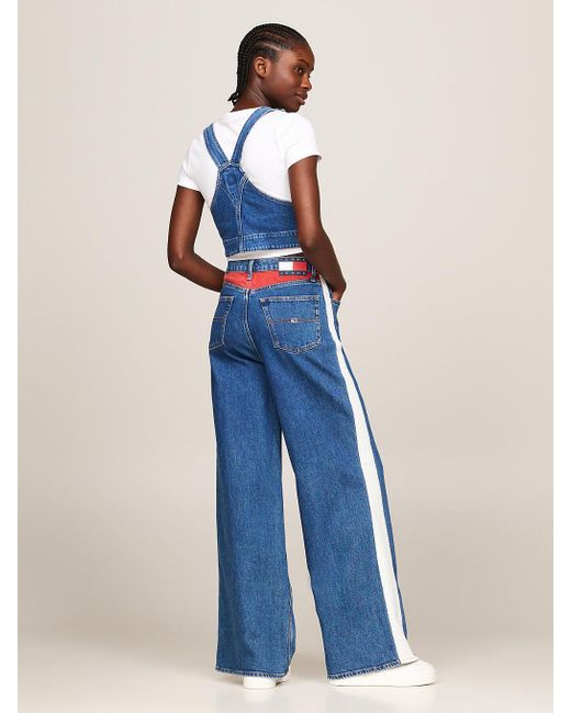Tommy Hilfiger Blue Archive Dungaree Crop Top