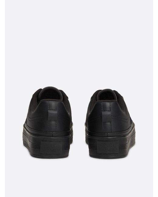 Tommy Hilfiger Black Leather Flatform Trainers