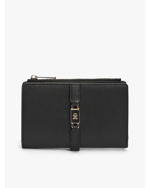 Portefeuille À Deux Volets Et Monogramme Th Tommy Hilfiger en coloris Black