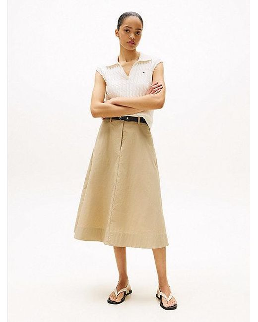 Polo De Punto Trenzado Sin Mangas Tommy Hilfiger de color White
