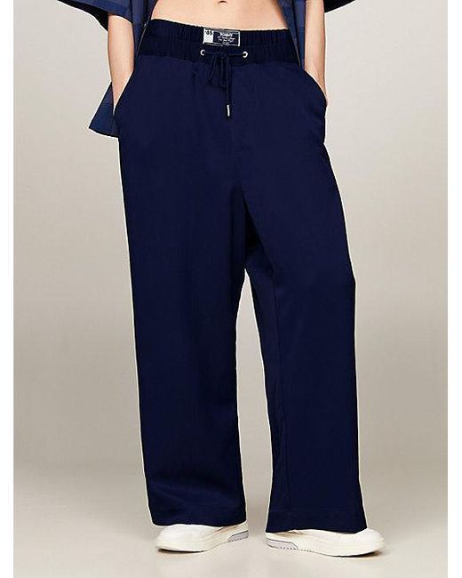 Pantalón chino holgado con diseño dual gender Tommy Hilfiger de hombre de color Blue