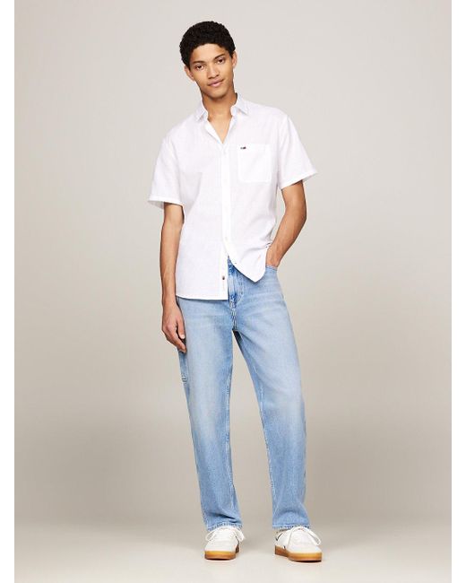 Chemise coupe standard à manches courtes Tommy Hilfiger pour homme en coloris White