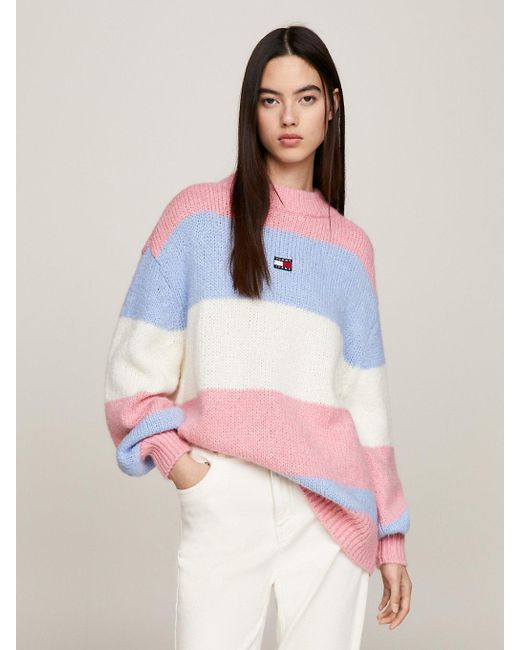 Tommy Hilfiger Colour blocked Oversized Jumper in Pink Lyst UK