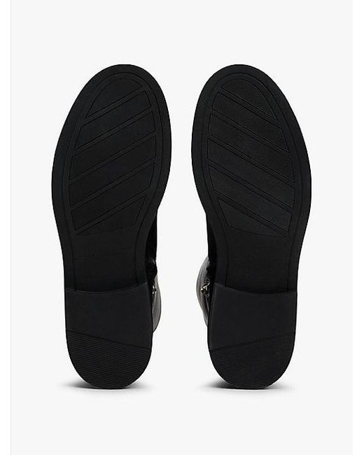 Tommy Hilfiger Leren Overknee Laars Met Horsebit in het Black