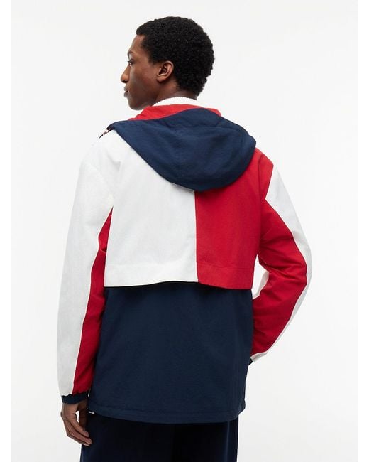 Tommy Hilfiger Blue Logo Regatta Relaxed Ripstop Windbreaker for men