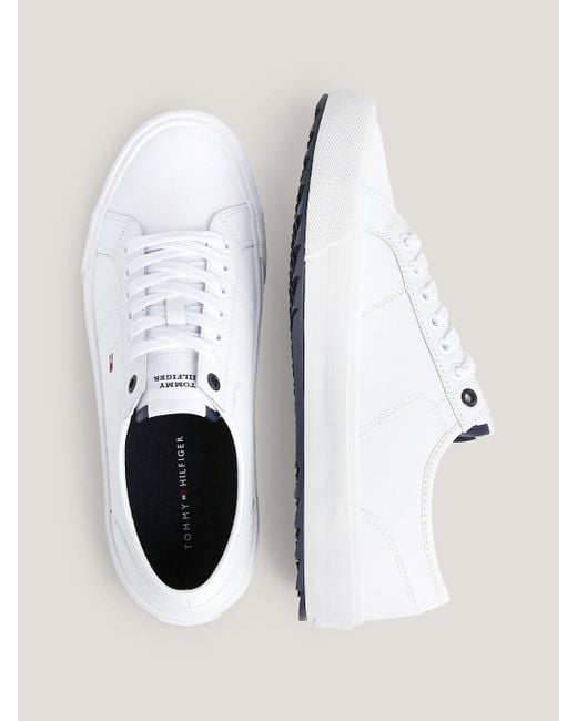 Tommy Hilfiger Cleat Lace up Trainers in White for Men Lyst UK