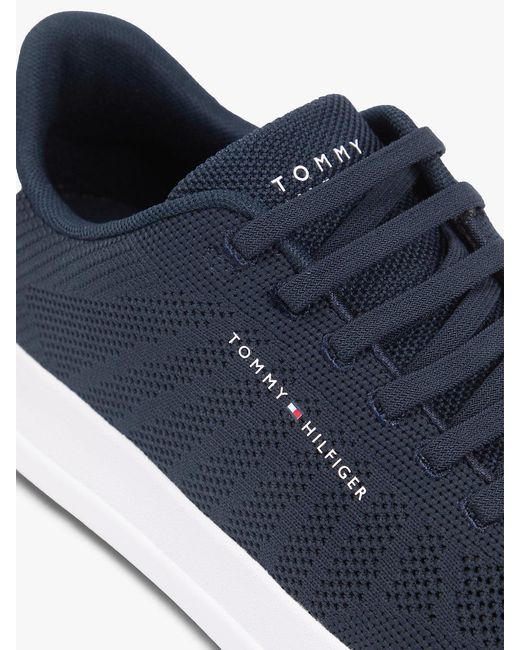 Tommy Hilfiger Blue Logo Knit Court Trainers for men