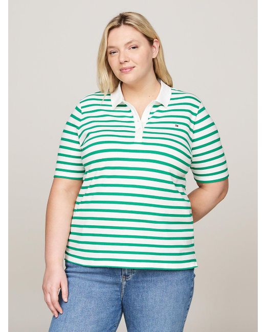 Tommy Hilfiger Green Curve 1985 Collection Stripe Slim Polo