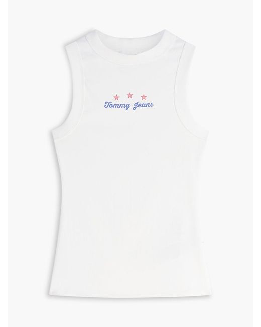 Tommy Hilfiger Blue Logo Ribbed Slim Tank Top
