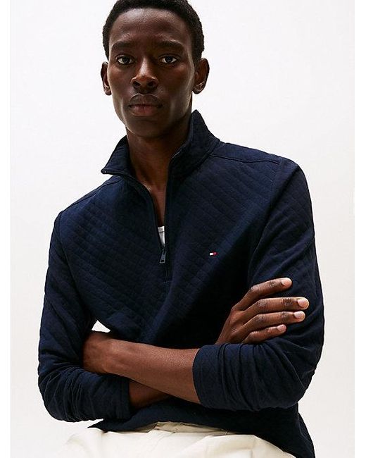 Tommy Hilfiger Performance Regular Sweatshirt Met 1/4-Rits in het Blue voor heren