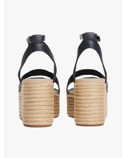 Espadrilles Compensées En Cuir Tommy Hilfiger en coloris Blue