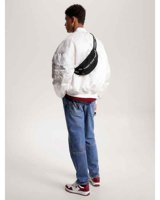 Tommy Hilfiger Essential Recycled Repeat Logo Bum Bag in Black for