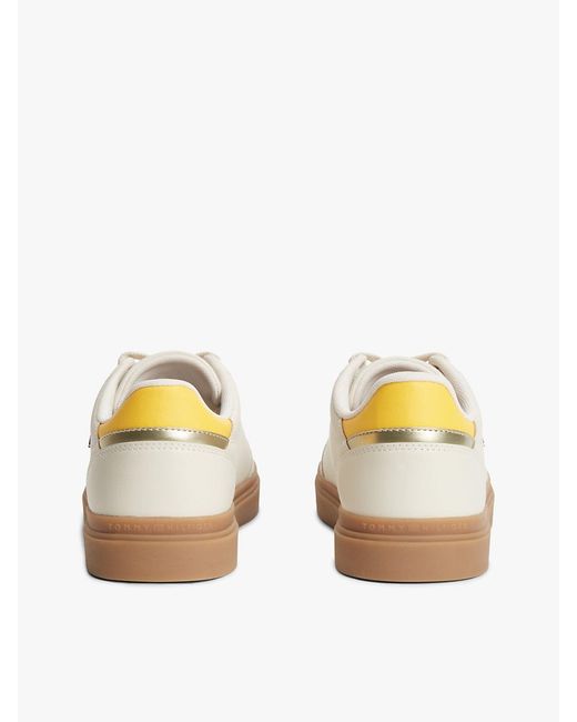 Tommy Hilfiger White Th Monogram Leather Trainers