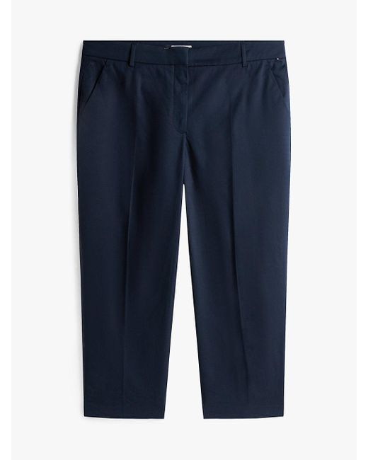 Tommy Hilfiger Blue Curve Slim Straight Leg Ankle Chinos