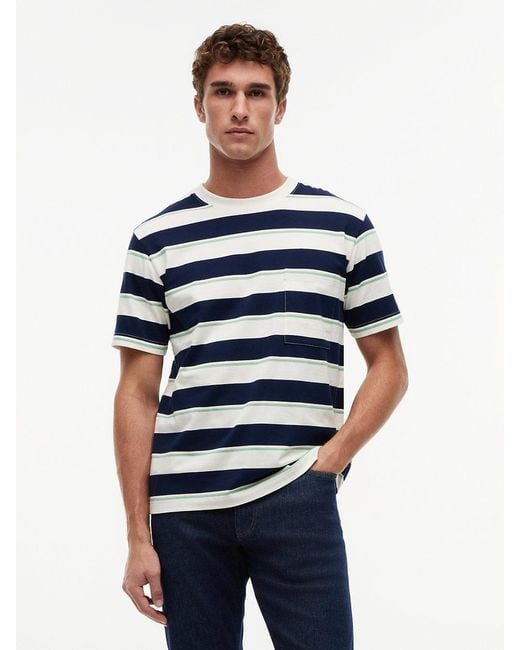 Tommy Hilfiger Blue Mixed Stripe Relaxed Jersey T-Shirt for men