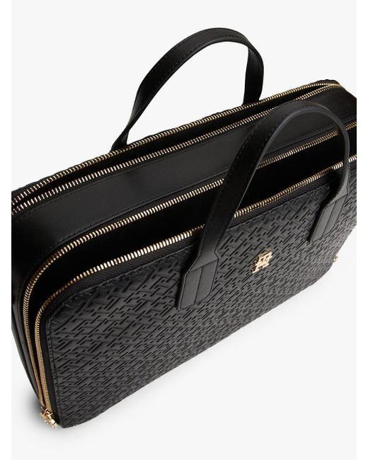 Borsa Per Laptop Hilfiger Icon Con Logo di Tommy Hilfiger in Black