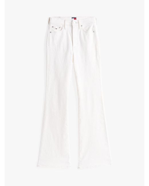 Tommy Hilfiger White Sylvia Light Wash Flared Jeans