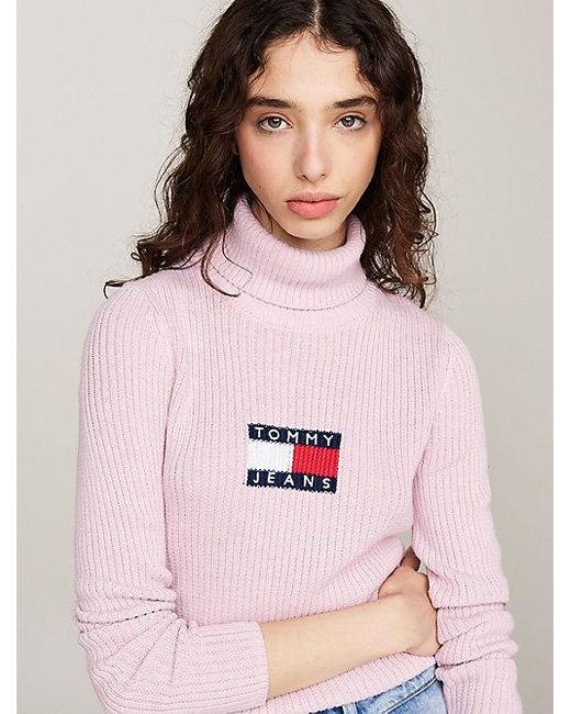 Jersey Slim De Cuello Vuelto Y Mezcla De Lana Tommy Hilfiger de color Blue