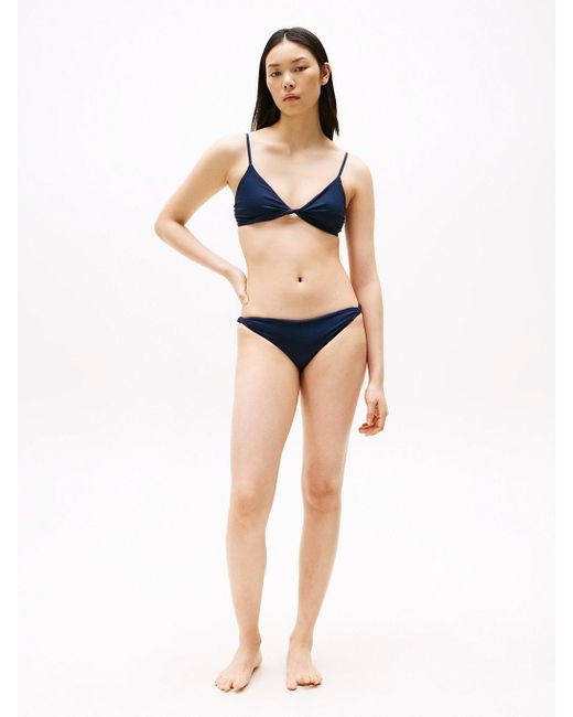 Tommy Hilfiger Blue Twist Detail Triangle Bikini Top