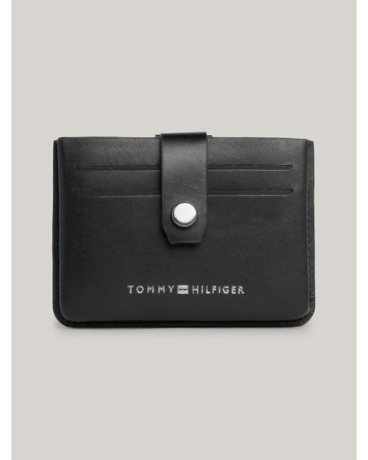 Tommy Hilfiger Black Prep Moulded Leather Credit Card Holder for men