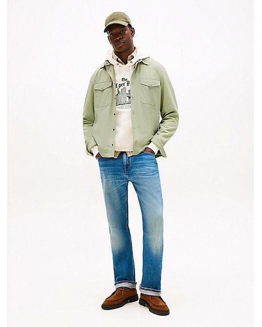 Tommy Hilfiger Regular Fit Overshirt Met Gemengde Panelen in het Green voor heren